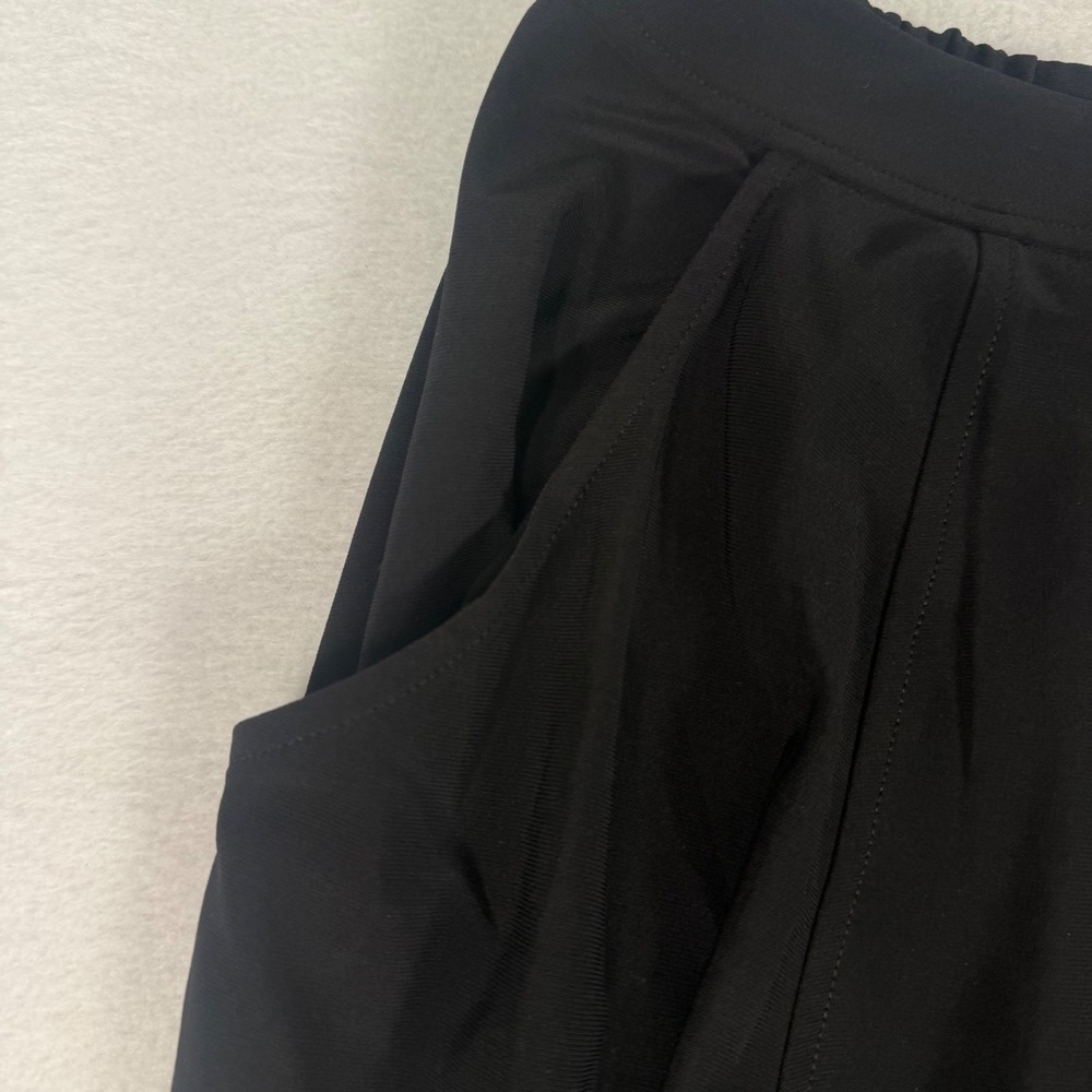 Sun Kim Wide Leg Pants Womens Size S Black Jersey Stretch Lagenlook Avant Garde - Picture 4 of 8